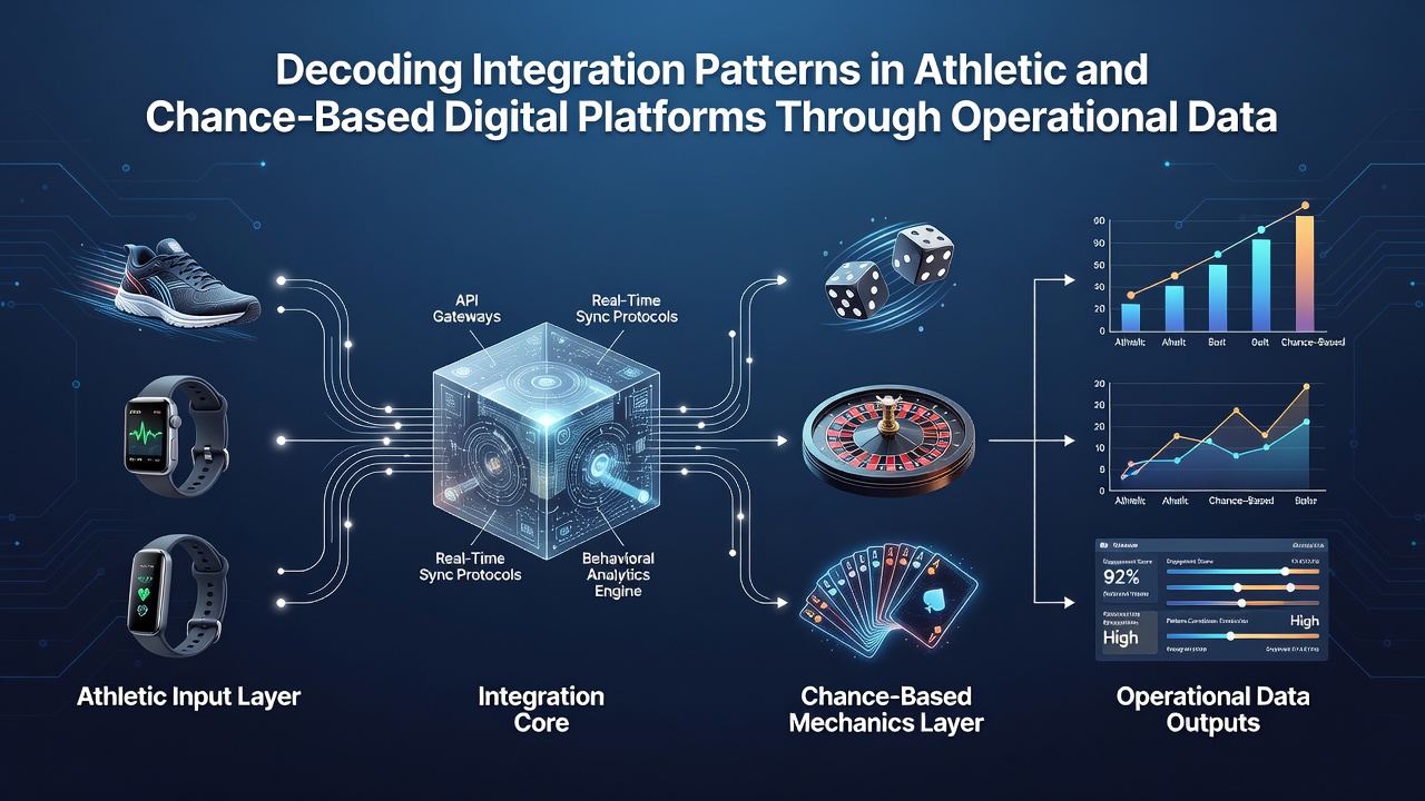 Schematic of operational data pipelines linking sports analytics servers with randomized gaming engines